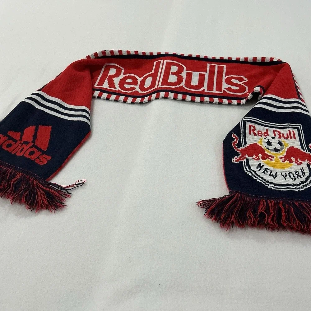 Adidas New York MLS Red Bull New York City FC Soccer Scarf-Red White Blue USA